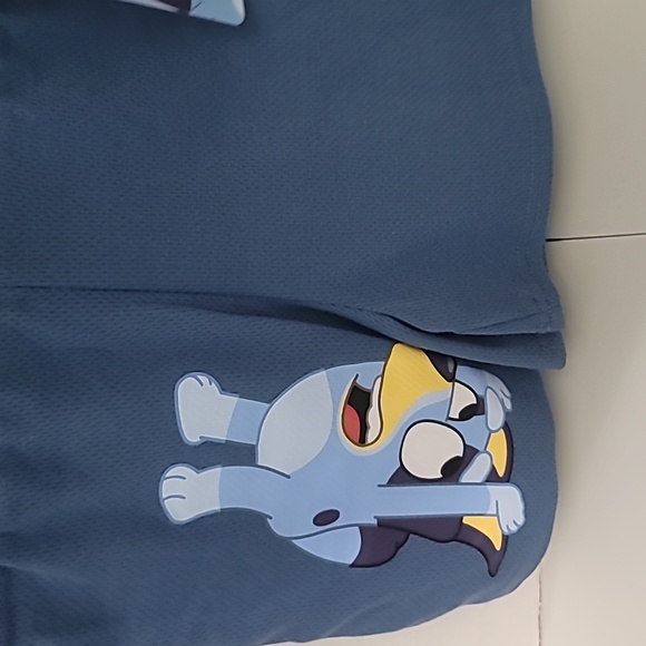 Bluey 2pc (5t) Blue Polo and Shorts - Picture 3 of 5